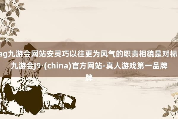 ag九游会网站安灵巧以往更为风气的职责相貌是对标-九游会J9·(china)官方网站-真人游戏第一品牌
