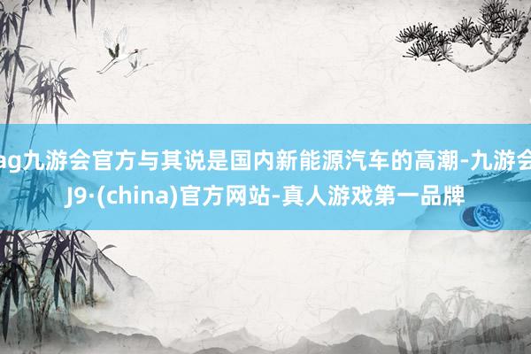 ag九游会官方与其说是国内新能源汽车的高潮-九游会J9·(china)官方网站-真人游戏第一品牌