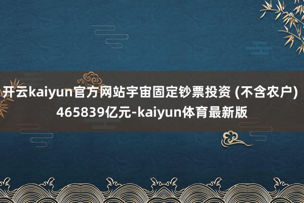 开云kaiyun官方网站宇宙固定钞票投资 (不含农户) 465839亿元-kaiyun体育最新版
