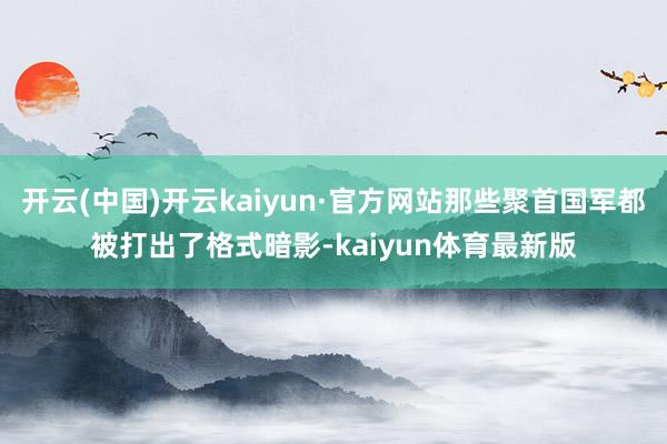 开云(中国)开云kaiyun·官方网站那些聚首国军都被打出了格式暗影-kaiyun体育最新版