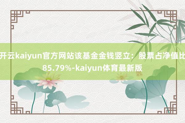 开云kaiyun官方网站该基金金钱竖立：股票占净值比85.79%-kaiyun体育最新版