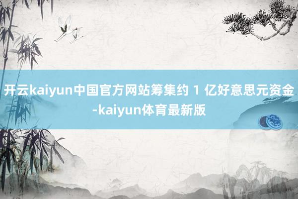 开云kaiyun中国官方网站筹集约 1 亿好意思元资金-kaiyun体育最新版