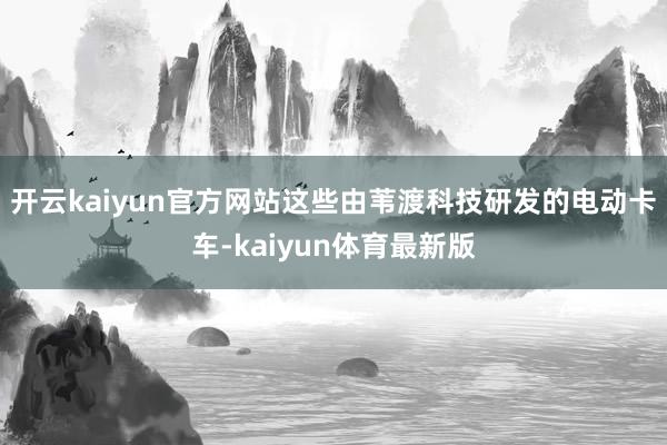 开云kaiyun官方网站这些由苇渡科技研发的电动卡车-kaiyun体育最新版