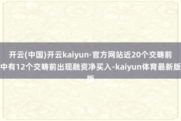 开云(中国)开云kaiyun·官方网站近20个交畴前中有12个交畴前出现融资净买入-kaiyun体育最新版