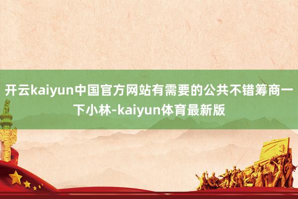 开云kaiyun中国官方网站有需要的公共不错筹商一下小林-kaiyun体育最新版