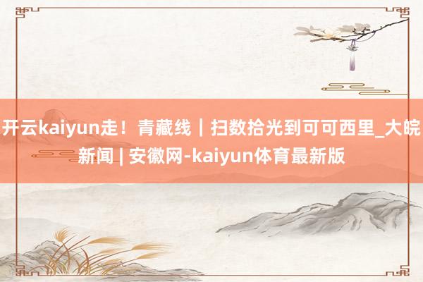 开云kaiyun走！青藏线｜扫数拾光到可可西里_大皖新闻 | 安徽网-kaiyun体育最新版