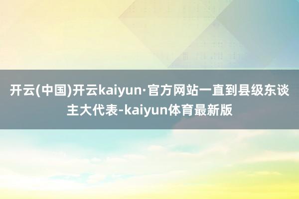 开云(中国)开云kaiyun·官方网站一直到县级东谈主大代表-kaiyun体育最新版