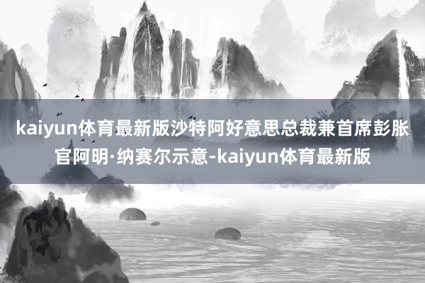kaiyun体育最新版　　沙特阿好意思总裁兼首席彭胀官阿明·纳赛尔示意-kaiyun体育最新版