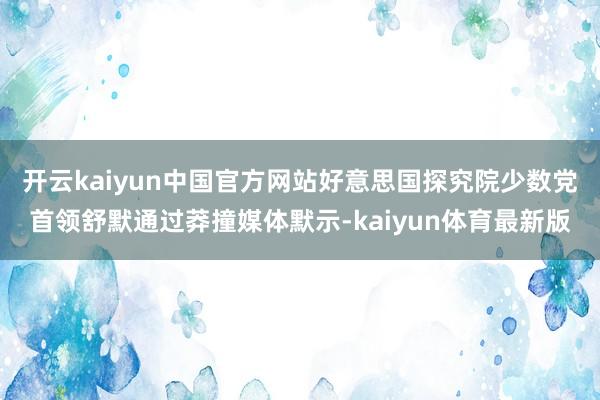 开云kaiyun中国官方网站好意思国探究院少数党首领舒默通过莽撞媒体默示-kaiyun体育最新版